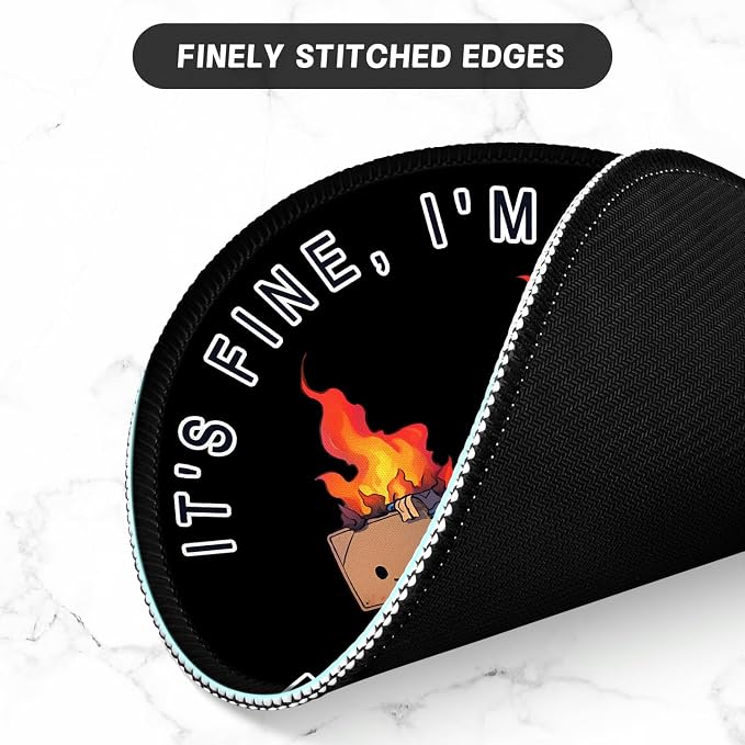 ITNRSIIET Round Mouse Pad with Stitched Edge Premium-Textured Waterproof - Image 4