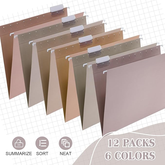 12 Pack Decorative Hanging File Folders, Letter Size - Image 4