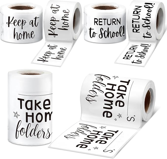 300 Pcs 3 Rolls Student Homework Folder Labels Take Home Folder Return to by Janlaugh