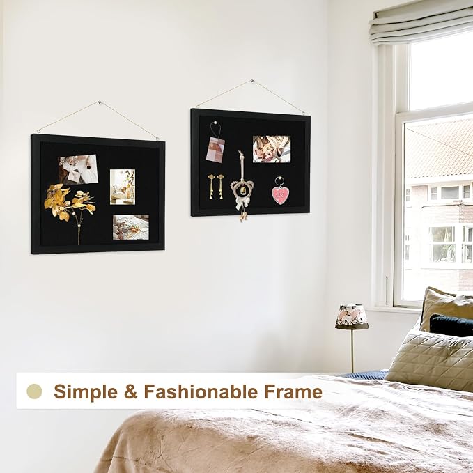 2-Pack Double-Sided Wood Framed Cork Board - Image 5