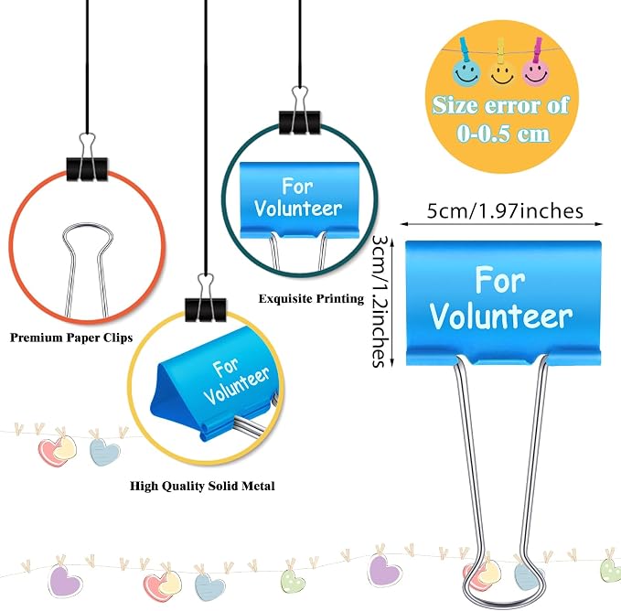 Tenare 6 Pieces Teacher Essentials Large Binder Clips 2 Inches Teacher Binder - Image 2