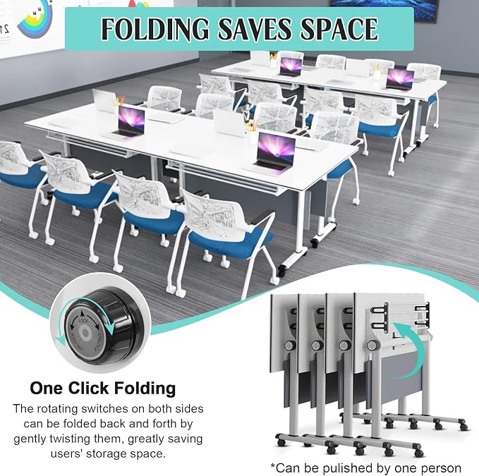 Conference Table, 55.1''Folding Conference Room Table - Image 3