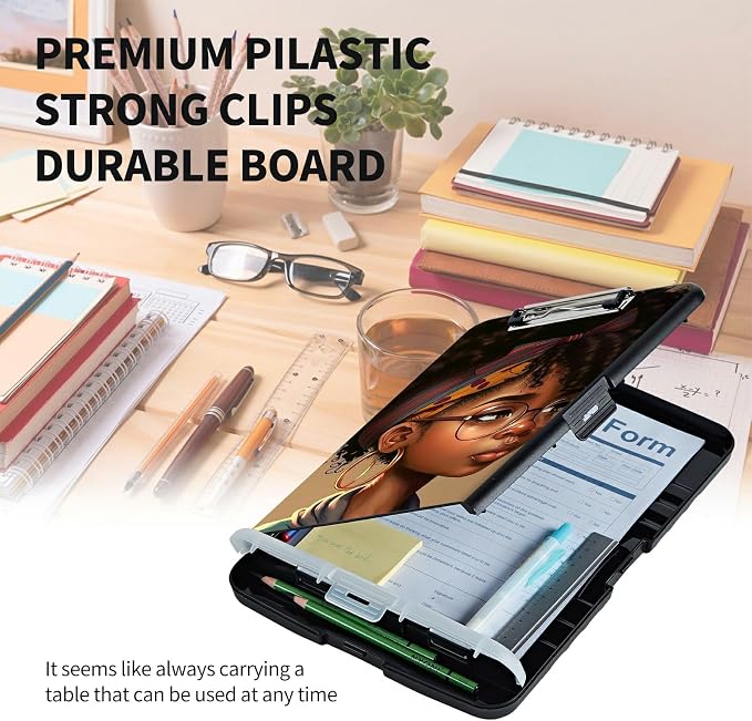 Clipboard with Storage High Capacity Plastic Nursing Clipboards with Pen Holder - Image 6