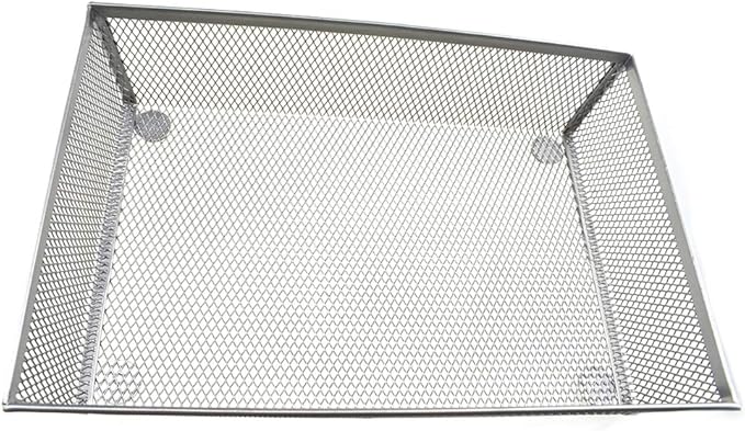 HAHIYO Stackable Mesh Tray Cup 9 x 6 x 2 inches Sturdy Container for Desk Drawer Organizer Collection for Home Office School kitchen Soft Foam Feet No Sharp Edges 1 Pack Silver-DeskLoop Office