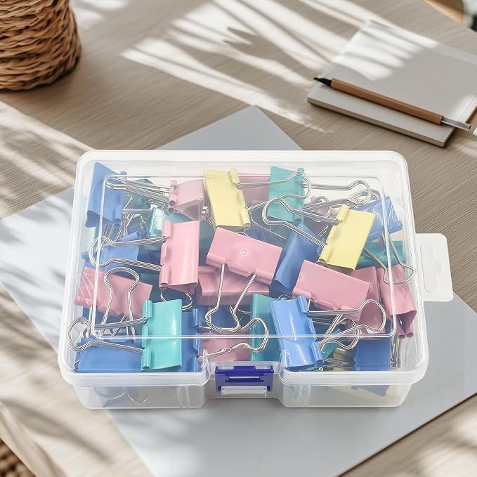 60 Pack Binder Clips Medium, 1.25 Inch/32mm Colored Binder Paper Clips - Image 9