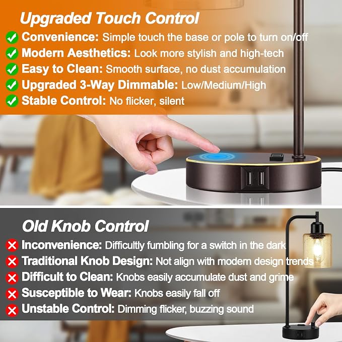Industrial Touch Table Lamps Set of 2 - Image 3