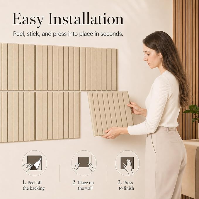 Stripe Felt Bulletin Board Tiles, Cork Board Alternative 24 x 36 in | 0.35 in - Image 4