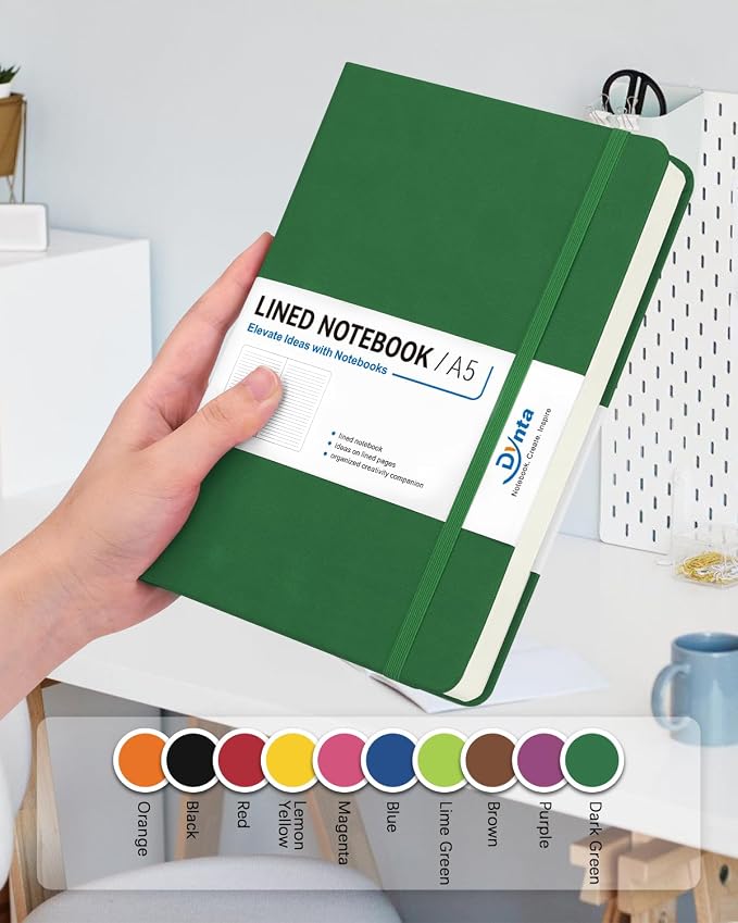 Dynta Hardcover Journal Notebooks, 10 Packs A5 Lined Journals Bulk - Image 6
