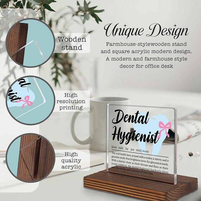 Dental Hygienist Gift Desk Decor Sign, Appreciation Plaque - Image 3