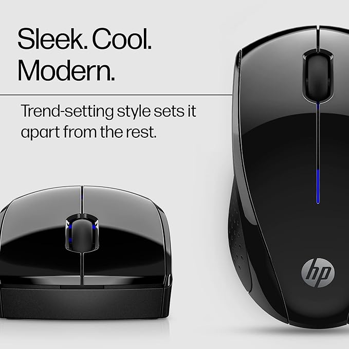 HP X3000 G2 Wireless Mouse - Ambidextrous 3-Button Control, & Scroll Wheel Multi-Surface Technology, 1600 DPI Optical Sensor Win, Chrome, Mac OS Up to 15-Month Battery Life (‎28Y30AA#ABA, Black)-DeskLoop Office