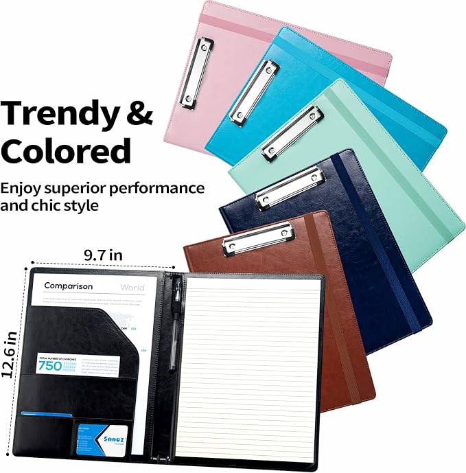 Sooez Premium PU Leather Padfolio Clipboard - Image 6