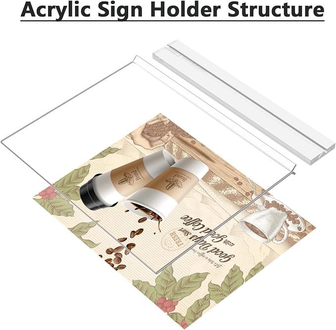 MaxGear Acrylic Sign Holder Horizontal Double Sided Display Stand 6 Pack | - Image 8