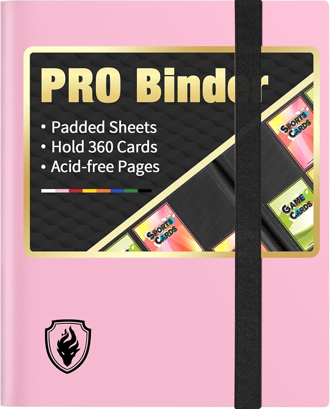 Heavy Duty Card Binder, Fabmaker 9 Pocket Trading Card Binder Holds 360 Cards by Fabmaker