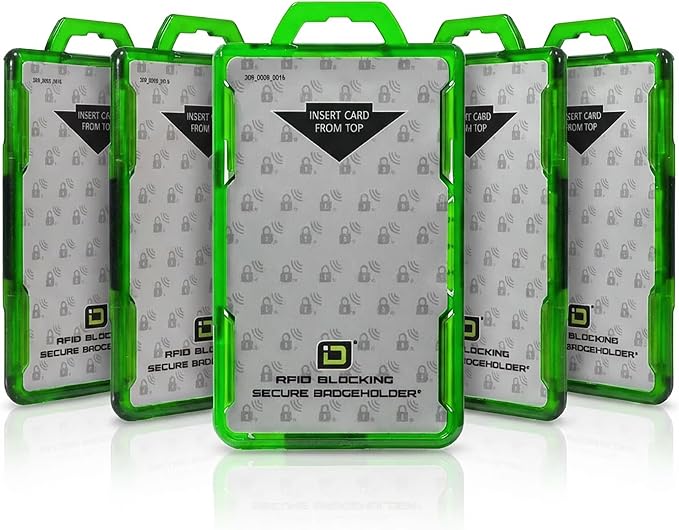 ID Stronghold - Pack of 5 - RFID Blocking Secure Badge Holder - Duolite 2 Card by IDStronghold