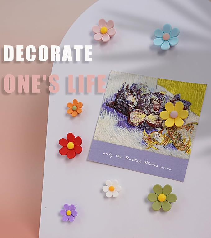 16 pcs-Cute Flower Magnet, Colorful Magnets - Image 7