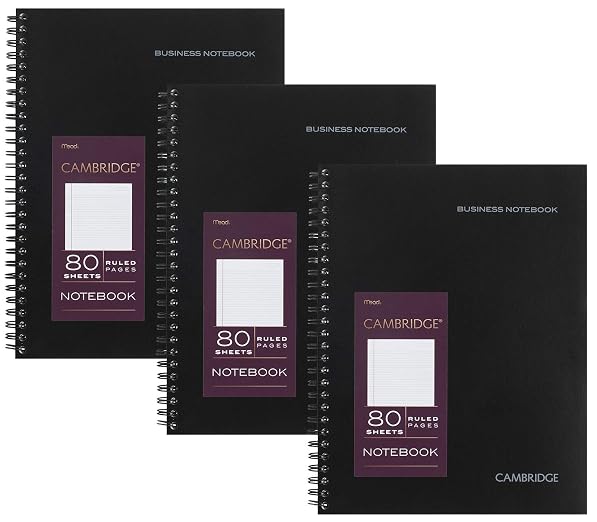 Cambridge Limited Professional Spiral Notebook NEW BUSINESS ADDITION, 3 Pack by Unknown