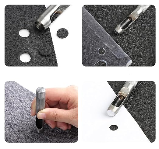 Leathe Punch Set Heavy Duty Round Hole Punch Set Leather Hole Tool, - Image 4
