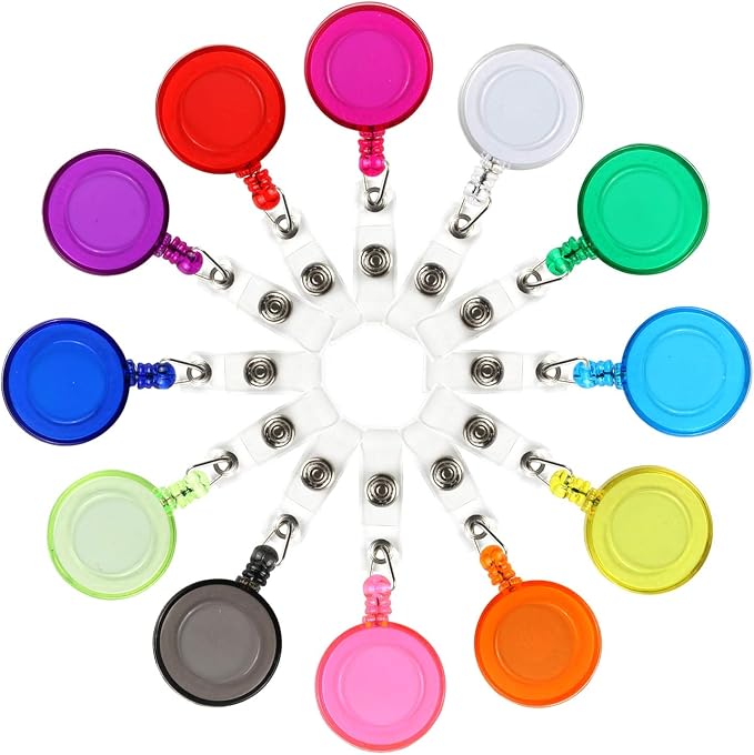JANYUN 50 Pcs Retractable Badge Reel Clips Holder by JANYUN
