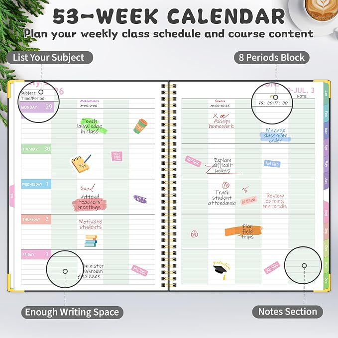 Teacher Planner 2026-2027, July 2026-June 2027 Academic Year, Large 8.5" x 11" - Image 4