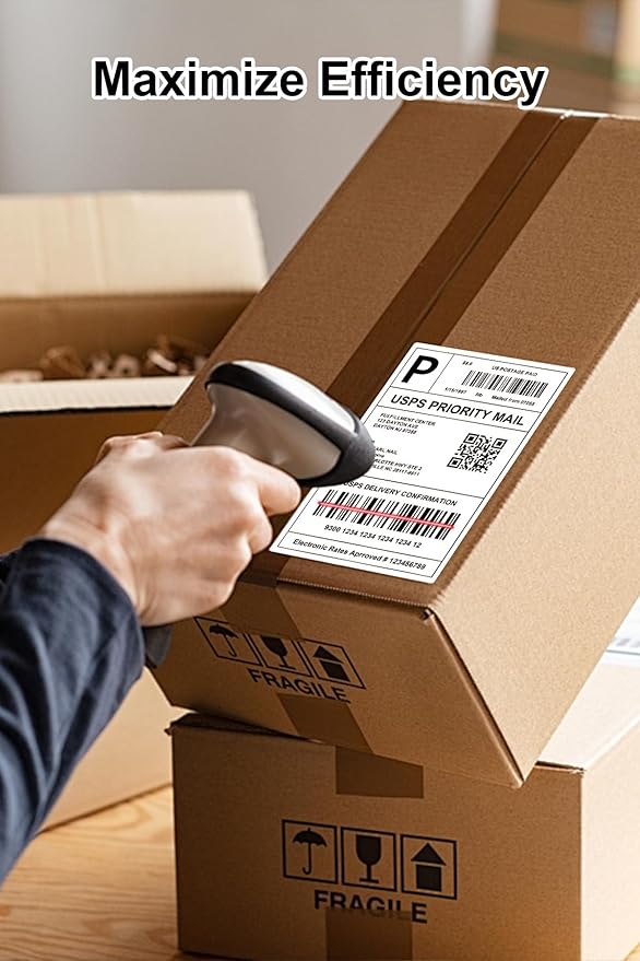 4x6 Thermal Labels - Waterproof Shipping Stickers for Thermal Printers, All-Purpose Label Stickers, White, 1000/Pack (1-Pack)-DeskLoop Office