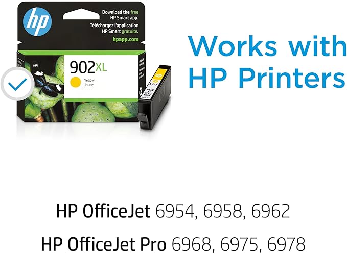 HP 902XL Yellow High-yield Ink Cartridge | Works with HP OfficeJet 6950, 6960 Series, HP OfficeJet Pro 6960, 6970 Series | Eligible for Instant Ink | T6M10AN-DeskLoop Office