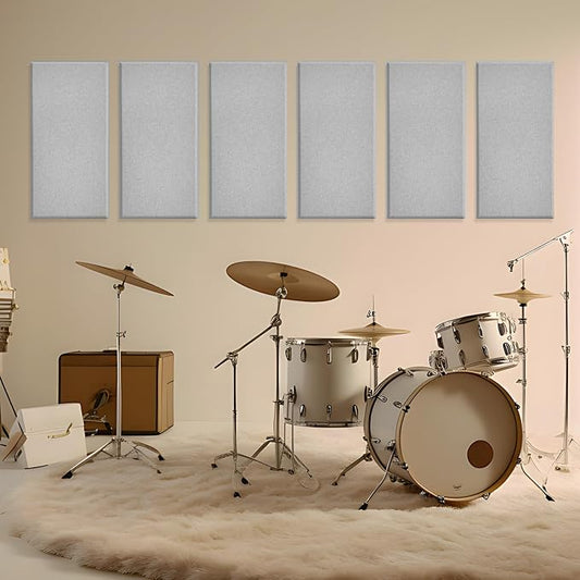 6 PCS Acoustic Panels, Large Soundproof Wall Panels, Professional Fiberglass by Lakexus