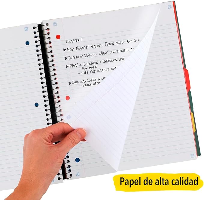 Five Star Advance Spiral Notebook + Study App, 5 Subject, College Ruled Paper - Image 3