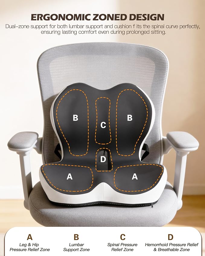 Office Chair Cushion for Tailbone & Low Back Pain Relief, Seat Cushions for - Image 2