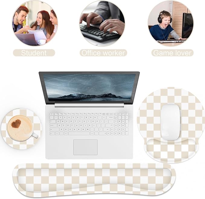 Ergonomic Mouse Pad with Wrist Rest and Keyboard Wrist Rest, Mousepad and - Image 8
