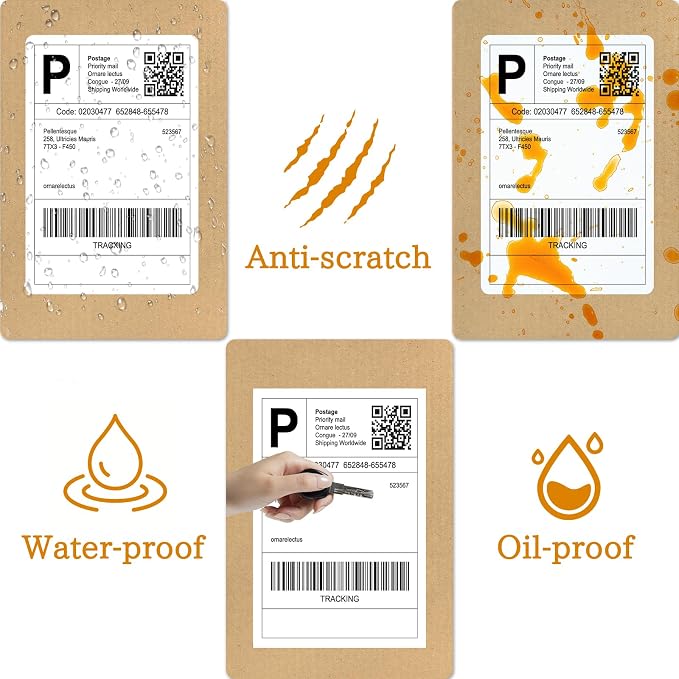 SJPACK 4" x 6" Thermal Labels, 2000 Fanfold Labels, Direct Thermal Shipping - Image 3