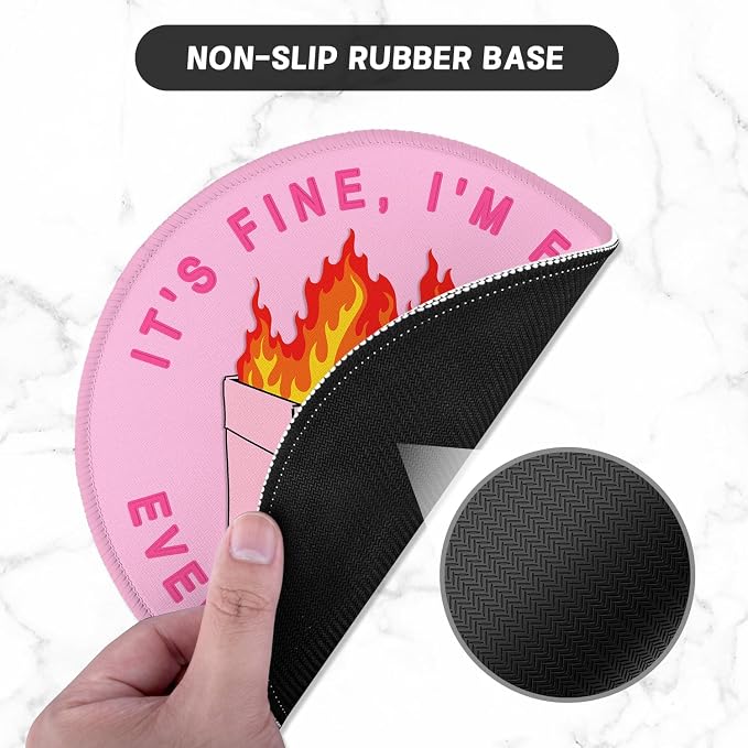 ITNRSIIET Round Mouse Pad with Stitched Edge Premium-Textured Waterproof - Image 3
