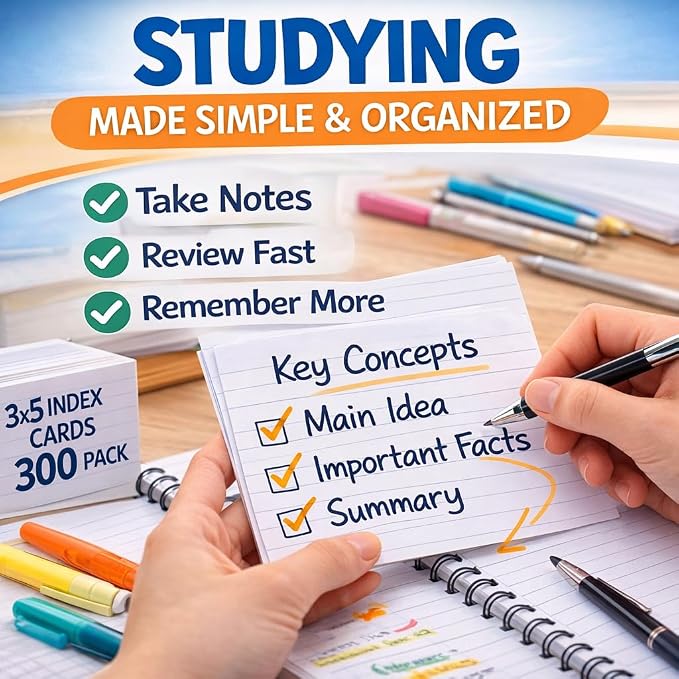 WritePads Index Cards Bulk Heavy Weight Lined Flash Index Card Wide Ruled Study - Image 4