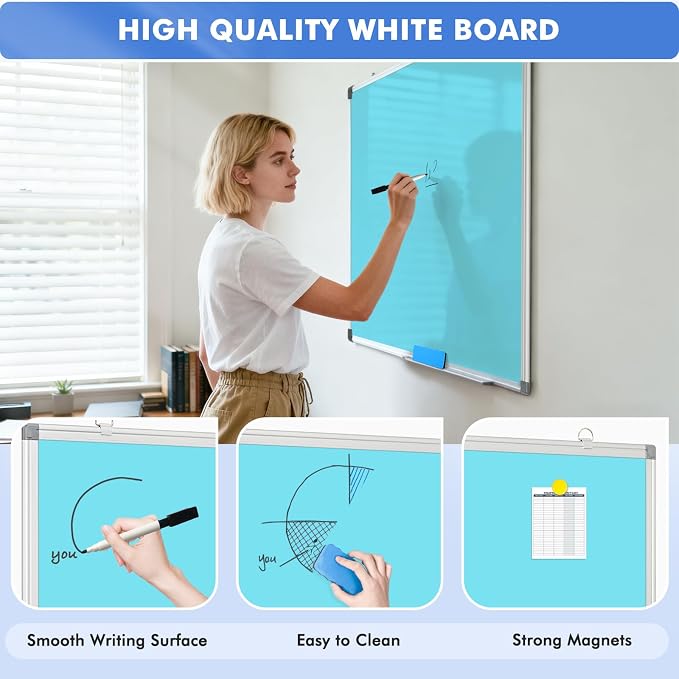 WALGLASS Magnetic Whiteboard 36"x24" Dry Erase White Board - Image 3