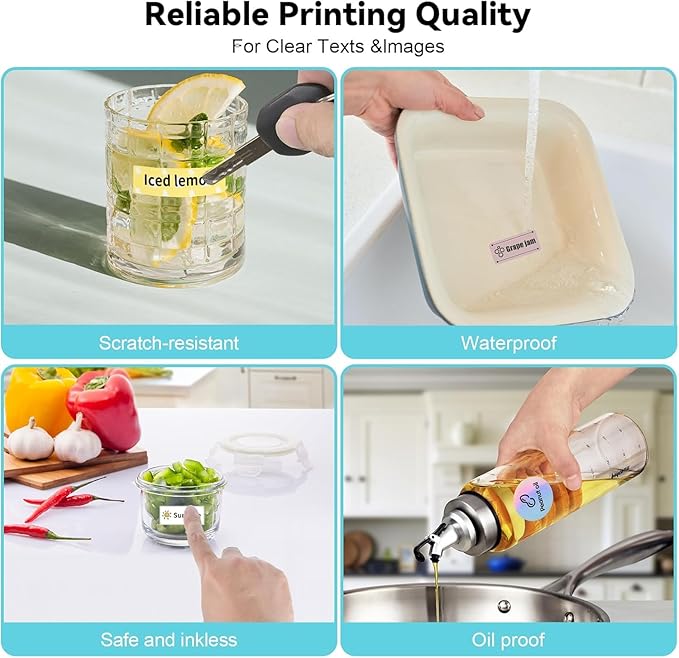 Upgraded Bluetooth Label Maker Machine - Portable Mini Thermal Sticker Printer Supports 14 Different Label Sizes with 300 DPI Inkless Tech Suitable for Home,Office,School Storage and Signage (Blue)-DeskLoop Office