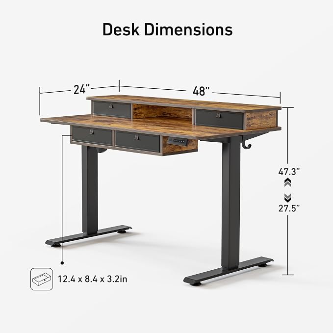 FEZIBO 48'' x 24'' Electric Standing Desk - Image 3