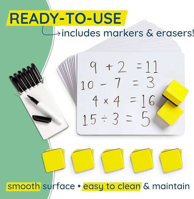 Blue Summit Supplies 30 Pack Mini Dry Erase Boards Classroom Set, Small - Image 4