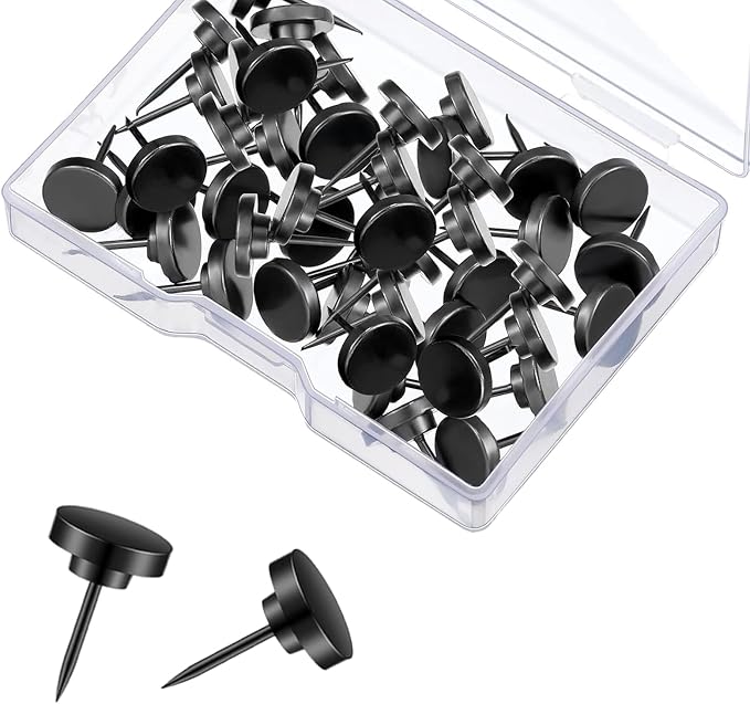 Black Heavy Duty Thumb Tacks, Push Pins by lengedhope