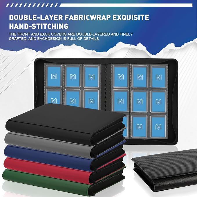 Toploader Binder, Trading Card Binder Storage Hold up 288 Cards 9-Pocket Top - Image 8