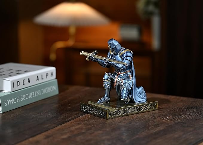 NCQIXIAO Medieval Templar Vanguard Officer Knight Pen Holder Pen Stand Desk - Image 7