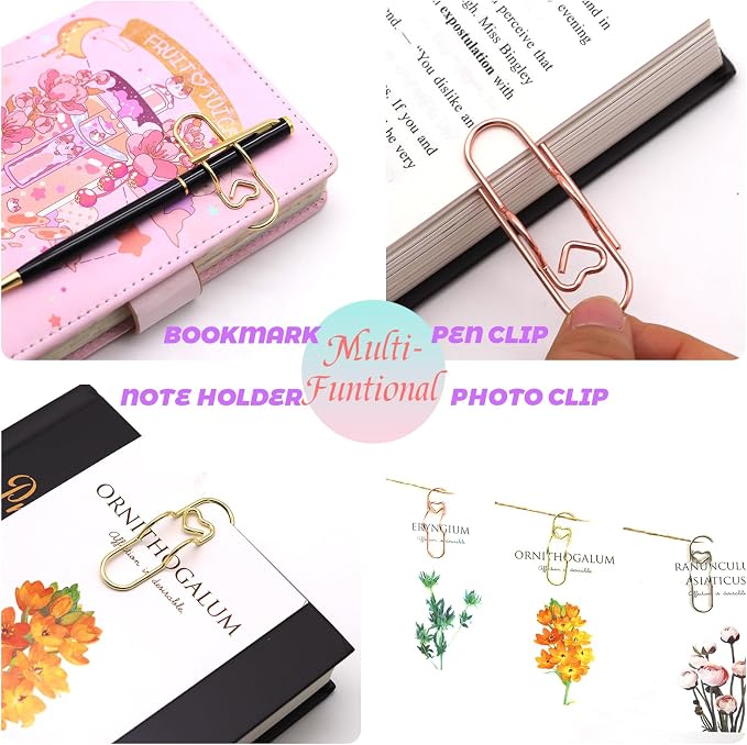 Qomamount Pen Holder for Notebook, Lovely Paper Clip Holder Multifunctional - Image 2