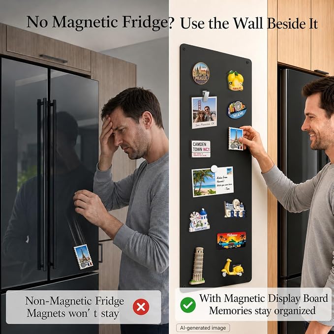 Travel Magnet Display Board: Non-Magnetic Fridge Wall Solution | 27.6"x 11.8" - Image 3