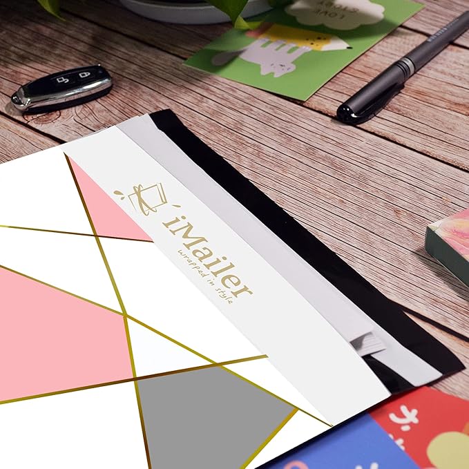 100 Count - 14 x 19 inch Poly Mailer Shipping Bags Envelope Triangle Print Mailing Package for Clothing-Self Seal…-DeskLoop Office