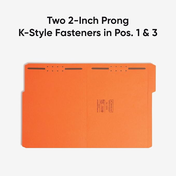 Smead Fastener File Folders, Reinforced 1/3-Cut Tabs, 2 Fasteners, Letter Size - Image 7