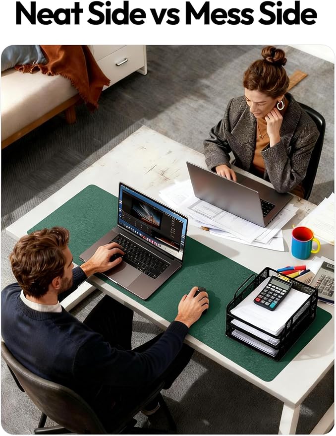 YSAGi Leather Desk Pad Protector, Office Desk Mat, Large Mouse Pad, Non-Slip PU - Image 6