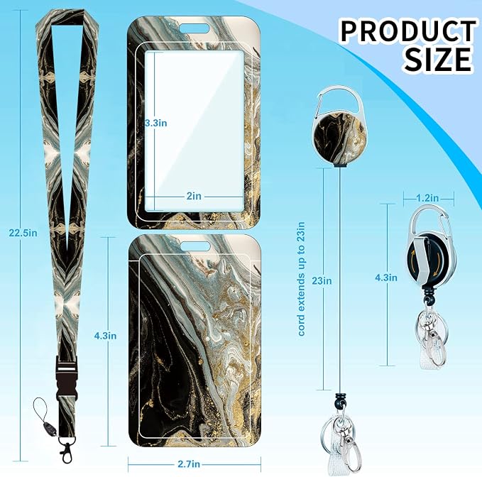 Badge Lanyard and ID Badge Holder, Retractable Badge Reels - Image 2