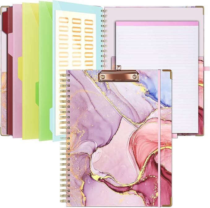 Ospelelf Clipboard with Storage 8.5 X 11，Padfolio Organizer, Spiral Portfolio by OspelelfOfficeSupplies