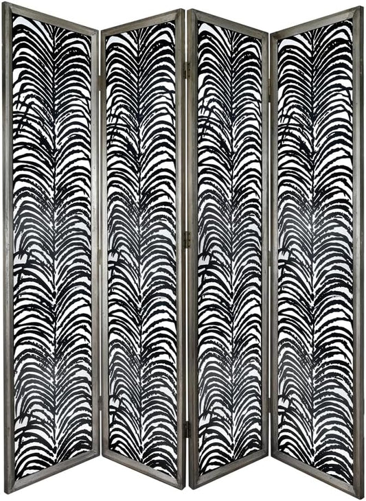 NicBex Room Divider 4 Panel Room Dividers with Durable Metal Frame Partition Room Dividers and Folding Privacy Screens Wall Divider for Home, Office, Room Separation,17.7" W x 1.5" D x 72.8" H, Black-DeskLoop Office
