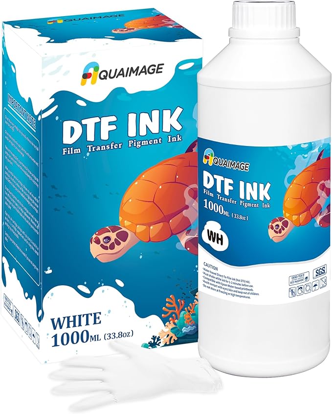 Premium DTF White Ink-DTF Transfer Ink for PET Film Refill Ink for ET-8550, XP-15000, XP600, I3200, L1800, Premium DTF White Ink Direct to Film Heat Transfer Printing(1000ml 33.8oz)-DeskLoop Office
