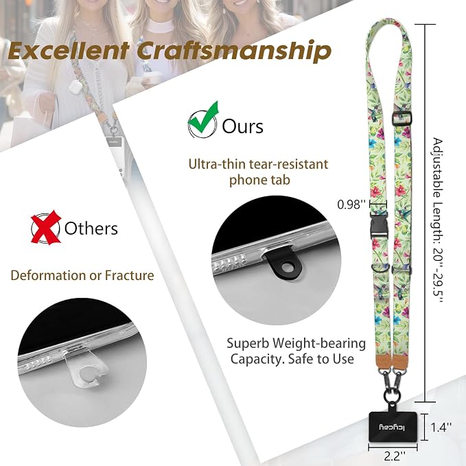 Icycay Phone Lanyard Crossbody, Bird Cell Phone Strap - Image 5