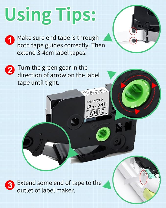 Labelife Replacement for Brother P Touch Label Maker Tape, TZe TZ Tape 12mm - Image 9